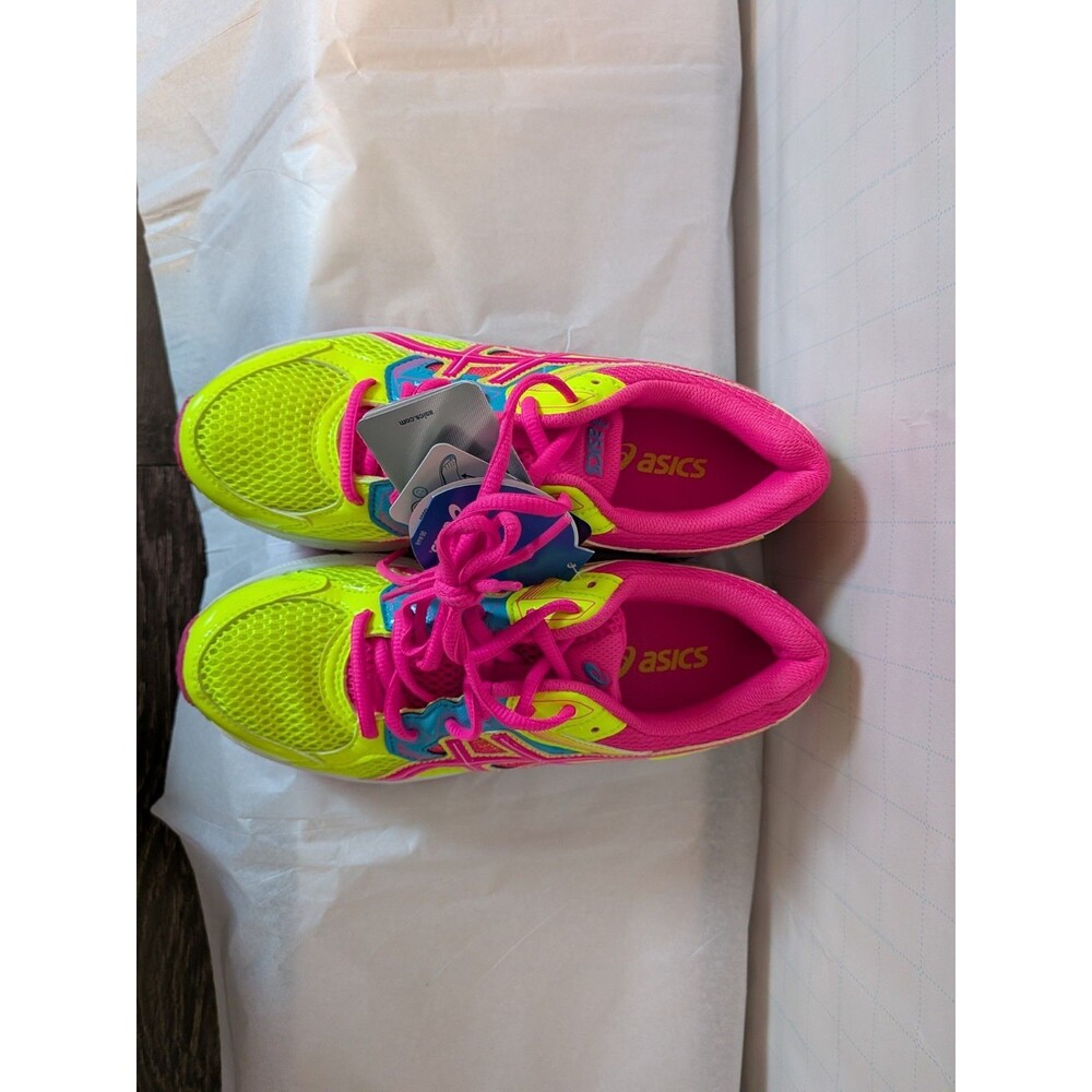 Asics Gel Contend 3 Running Shoes / Yellow & Pink w/ Blue Accents / Size: US 6 - Picture 3 of 5